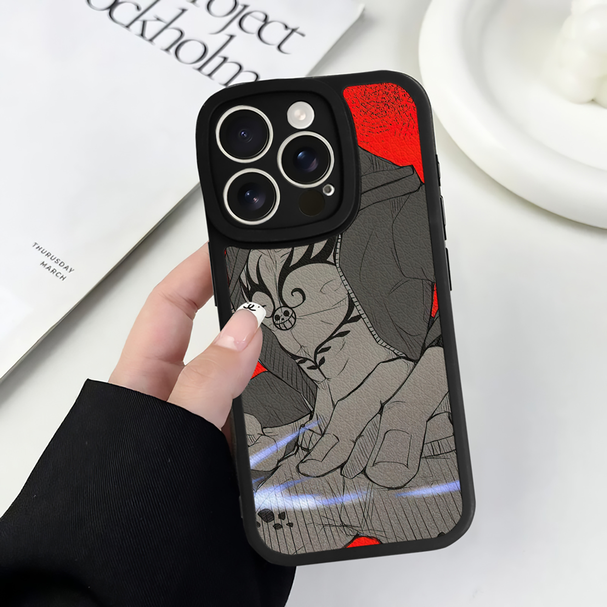 （画像用） ワンピース ONE PIECE 【iPhone 16シリーズ対応】シリコンスマホケース（レザー調） 材質：シリコン